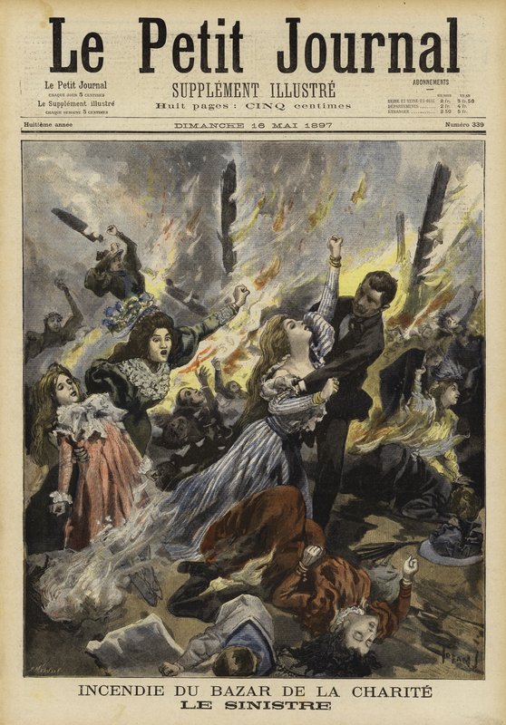 Fogo no Bazar da Caridade, Paris, 1897 de French School