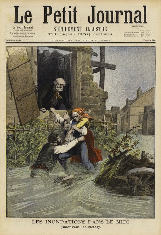 Inundações no Midi, França, 1897 de French School
