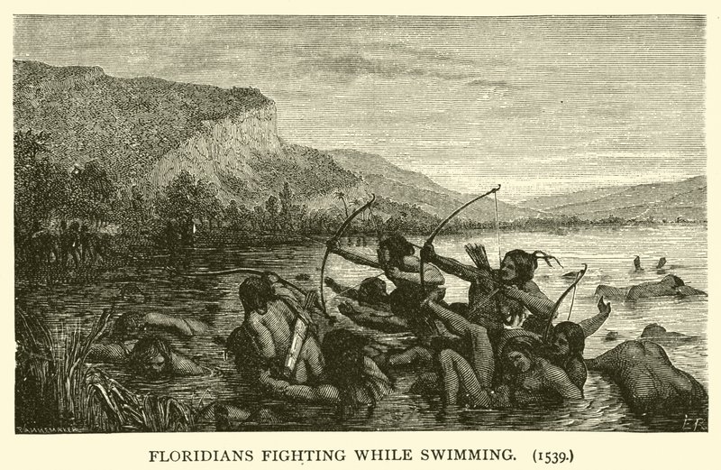 Floridianos lutando enquanto nadam de French School