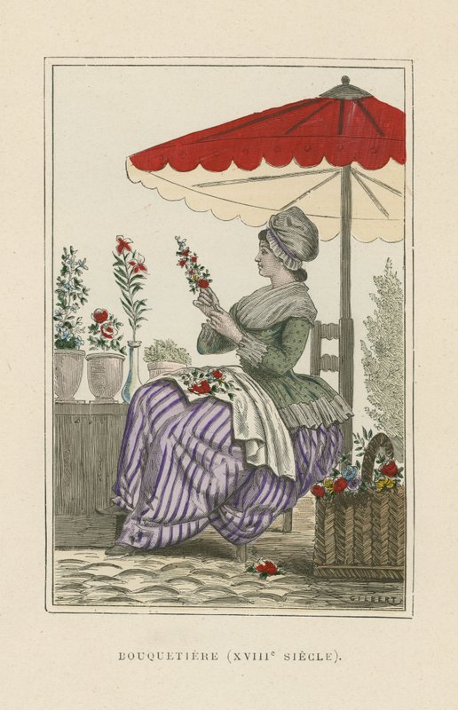 Vendedor de flores, século XVIII de French School