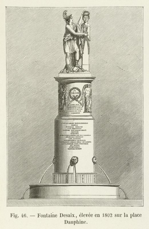 Fontaine Desaix, criado em 1802 no lugar Dauphine de French School