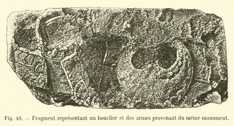 Fragmento representando um escudo e armas do mesmo monumento de French School