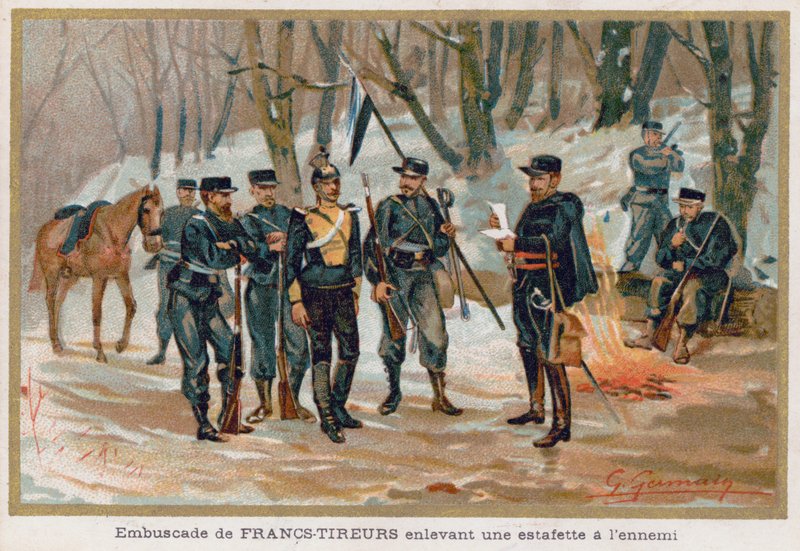 Franc-Tireurs (Sharpshooters) capturar um mensageiro inimigo de French School