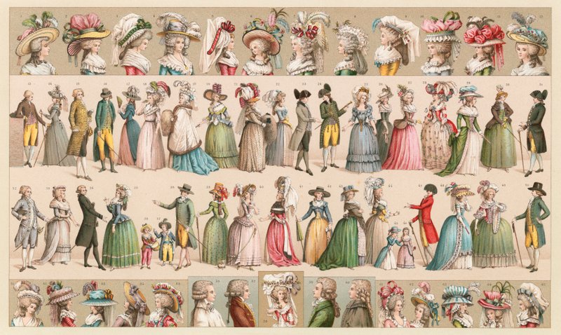 Traje do centavo XVIII França de French School
