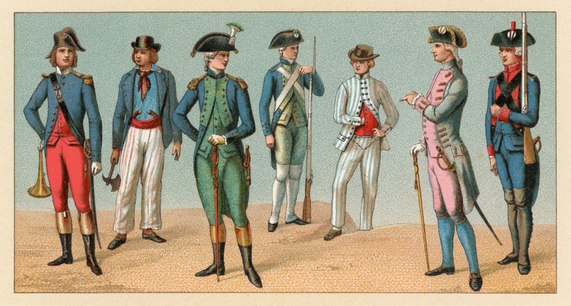 Traje do centavo XVIII França de French School