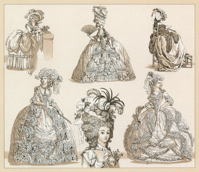 Traje do centavo XVIII França de French School