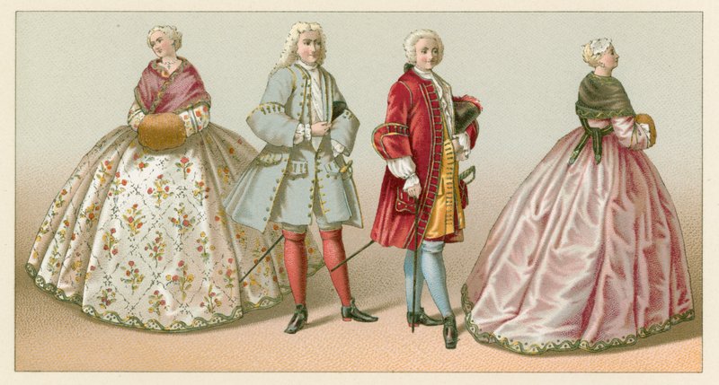 Traje do centavo XVIII França de French School