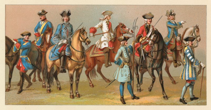 Traje do centavo XVIII França de French School