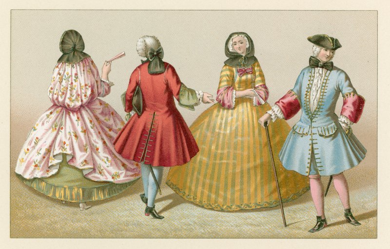 Traje do centavo XVIII França de French School
