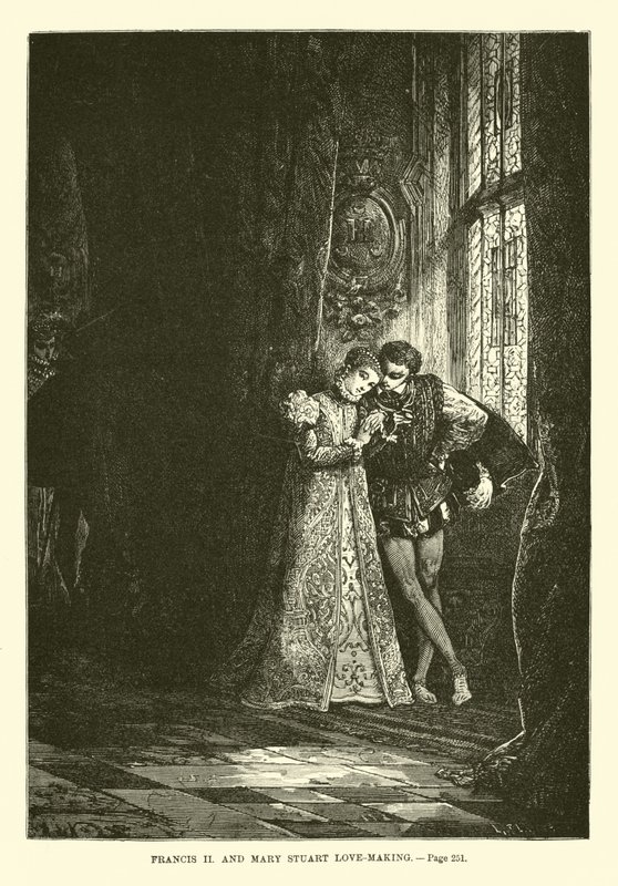 Francis II e Mary Stuart fazendo amor de French School