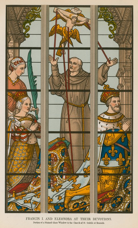 Francis I e Eleonora em suas devoções de French School
