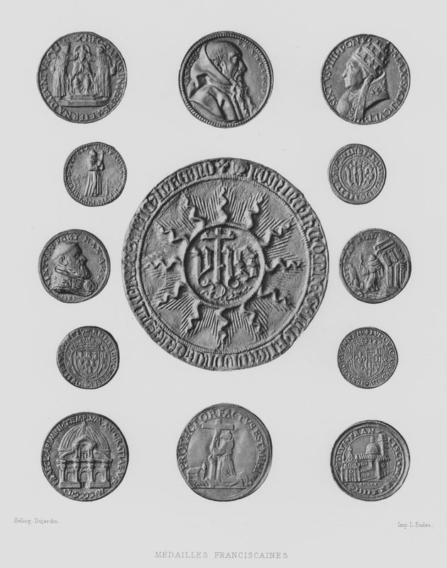Medalhas franciscanas (litho) de French School