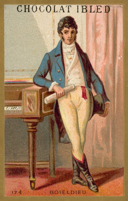 Francois-Adrien Boieldieu, compositor francês (chromolitho) de French School