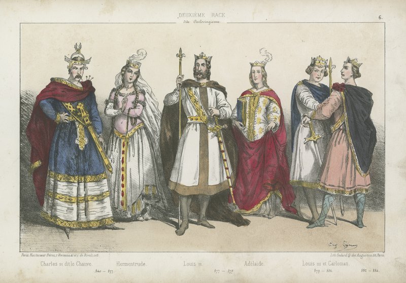 Reis e rainhas francos da dinastia carolíngia de French School