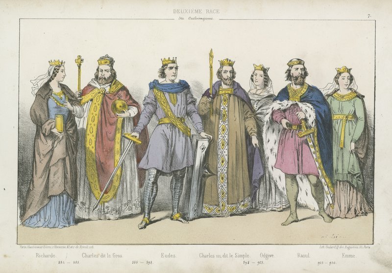 Reis e rainhas francos da dinastia carolíngia de French School