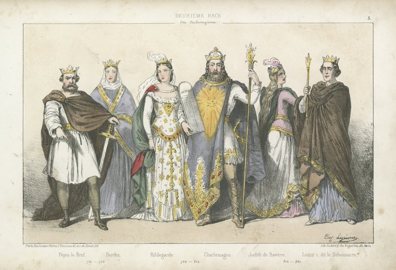 Reis e rainhas francos da dinastia carolíngia de French School