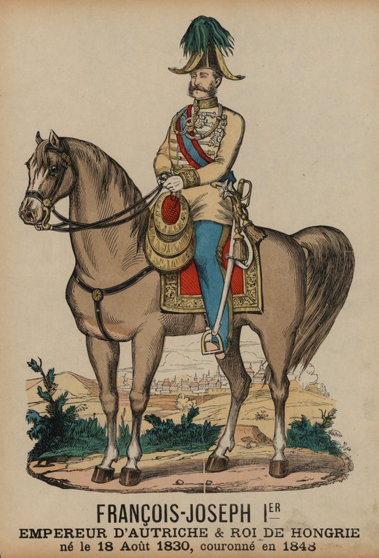 Franz José I, Imperador da Áustria e Rei da Hungria (gravura colorida) de French School