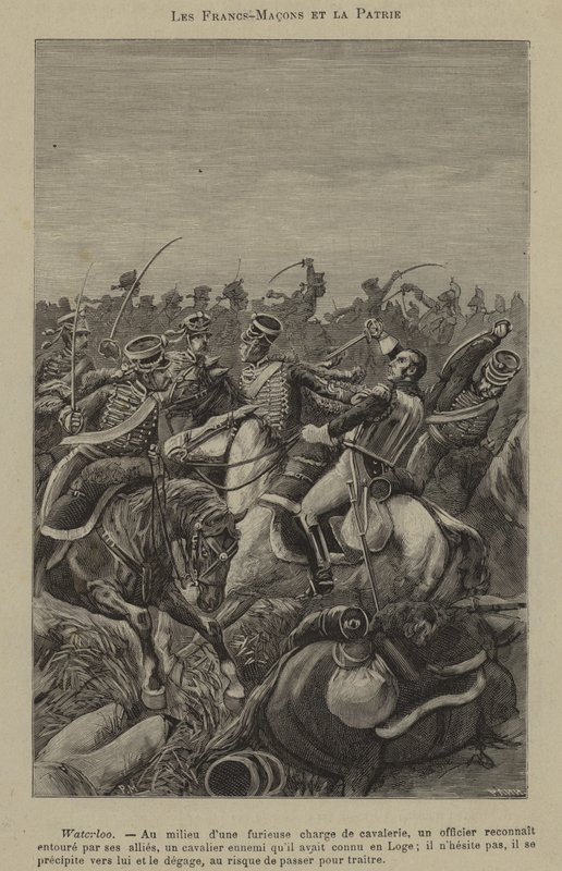 Maçons e patriotismo (gravura) de French School