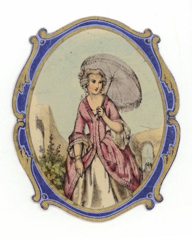 Senhora francesa com guarda-sol de French School