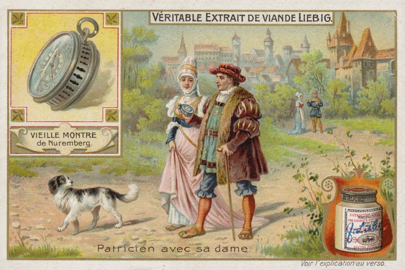 Extrato de carne francesa (caldo de carne), casal de cortejo de French School