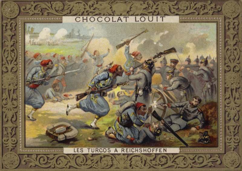 Turcos franceses (tropas coloniais) na Batalha de Reichshoffen, Guerra Franco-Prussiana, 1870 de French School