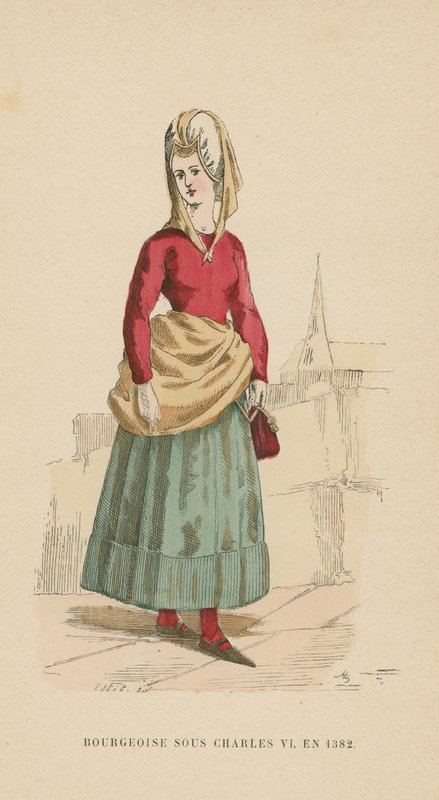 Mulher burguesa francesa do reinado de Carlos VI, 1382 de French School