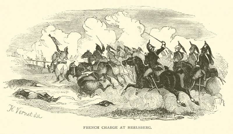 Carga francesa em Heelsberg (gravura) de French School