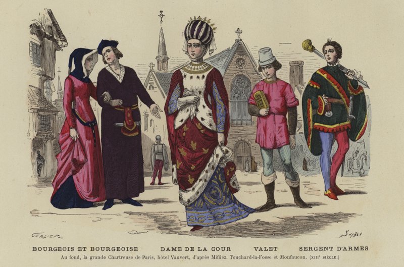 Trajes franceses do século 13 de French School