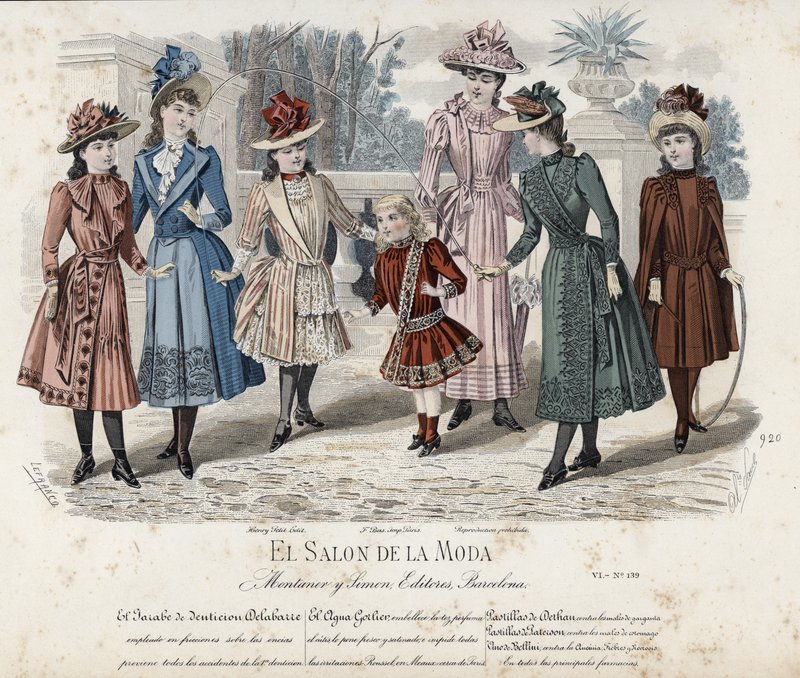 Placa de moda francesa, final do século XIX de French School