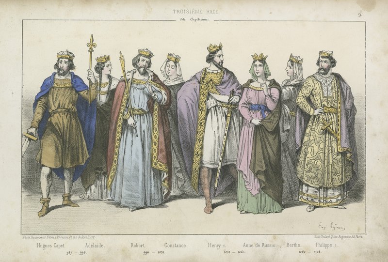 Reis e rainhas franceses dos séculos X, XI e XII de French School