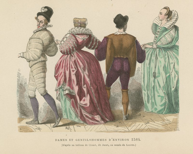 Senhoras e senhores franceses de c1584 de French School