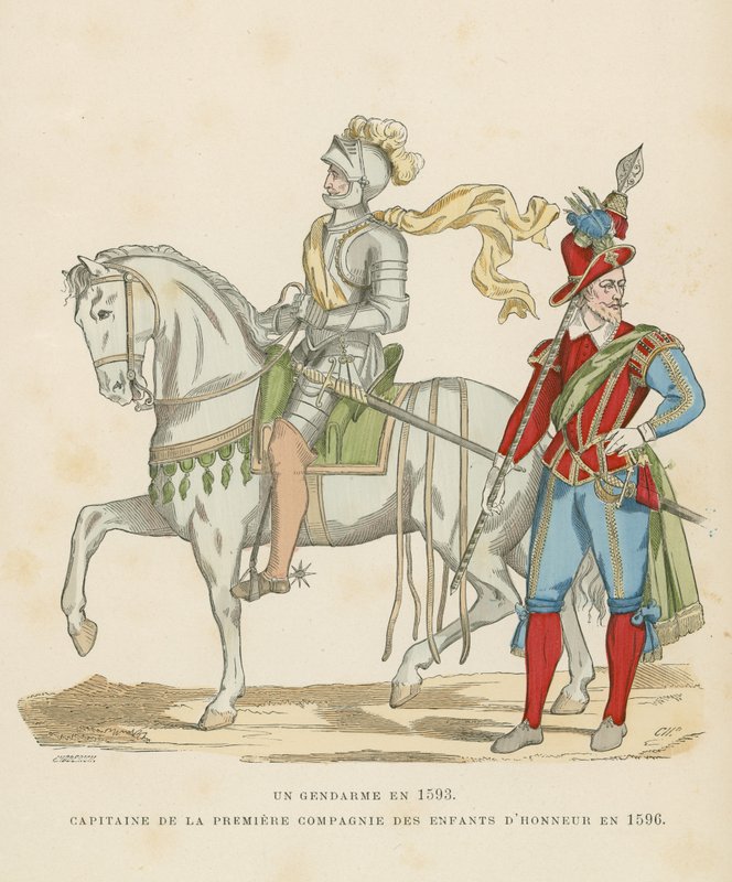 Traje militar francês, final do século XVI de French School