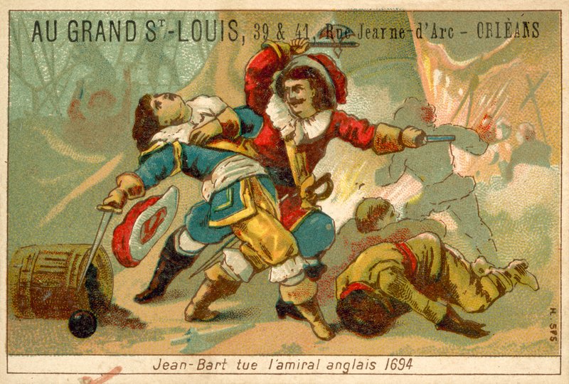 Comandante naval francês e corsário matando um almirante inglês, 1694 de French School