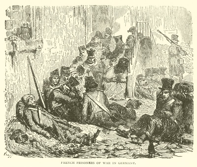 Prisioneiros de guerra franceses na Alemanha (gravura) de French School