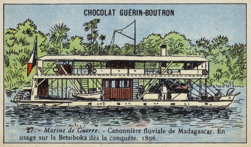 Barco francês de canhão de rio em Madagáscar de French School