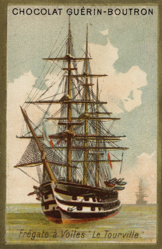 Fragata à vela francesa Tourville (chromolitho) de French School