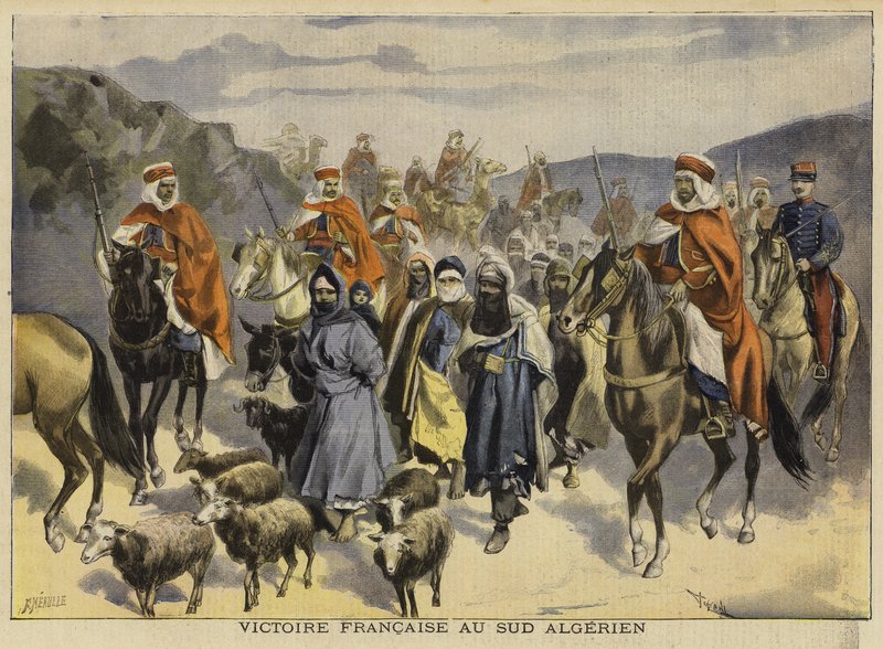 Vitória francesa no sul da Argélia, 1897 de French School