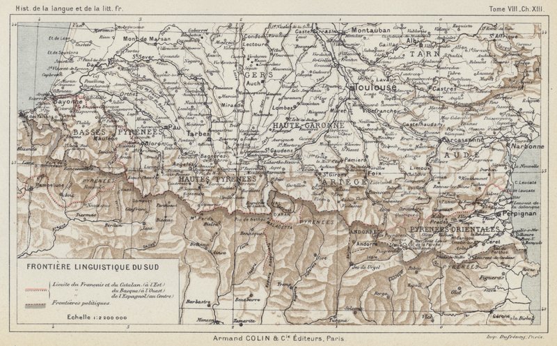 Fronteira Linguística Sul (cor litho) de French School