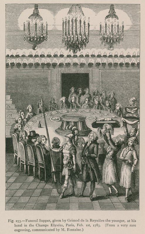 Ceia Fúnebre, dada por Grimod de la Reynière, o Jovem, em seu Hotel nos Champs-Elysées, Paris, 1º de fevereiro de 1783 de French School