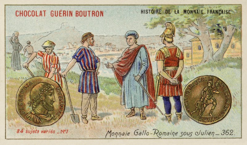 Gallo-Roman dinheiro do reinado de Julian, 362 (chromolitho) de French School