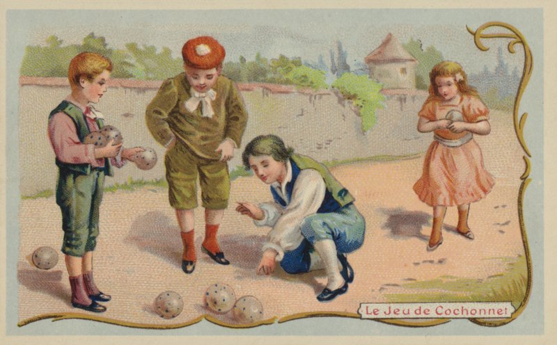 Jogo de boules ou petanque (chromolitho) de French School