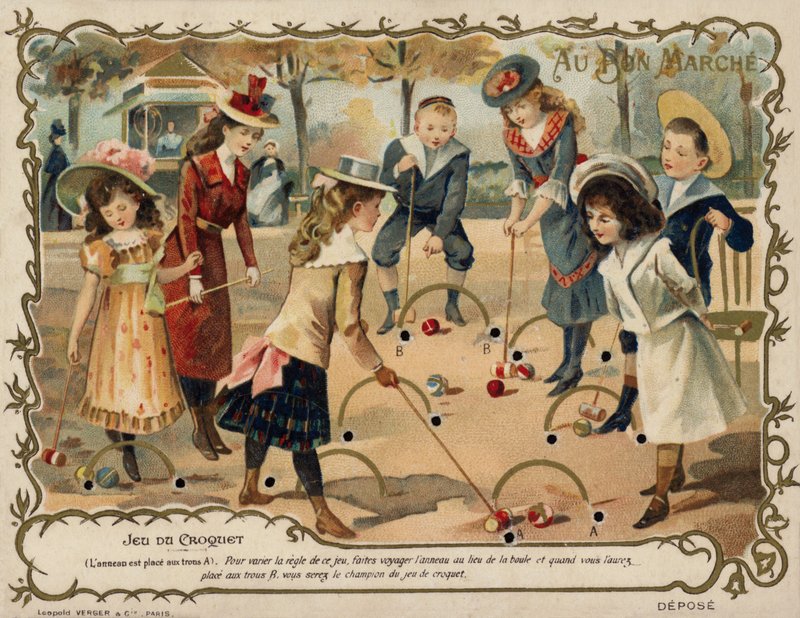 Jogo de croquete (chromolitho) de French School