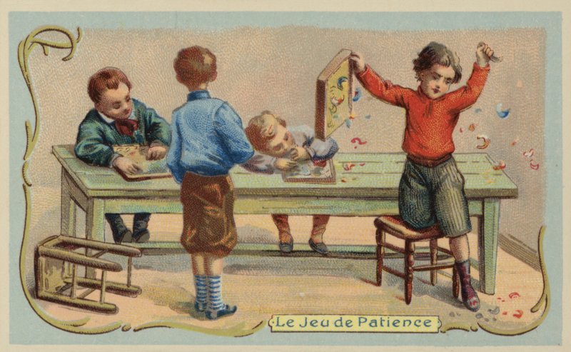 Jogo de paciência (chromolitho) de French School