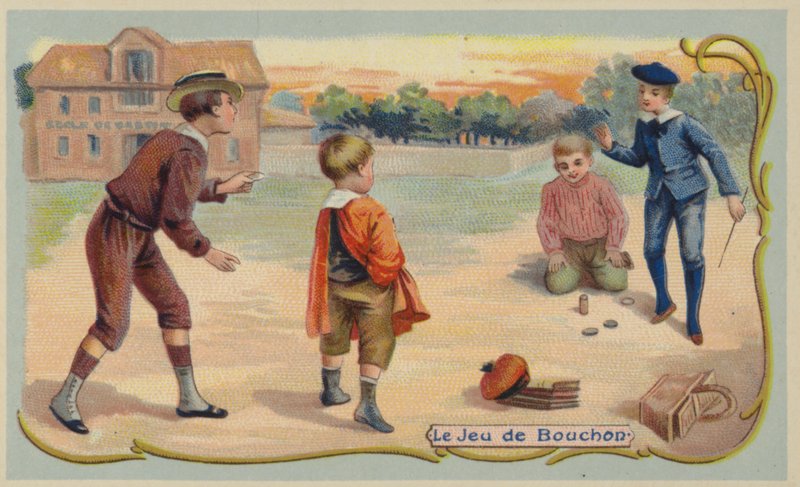 Jogo de cotações (chromolitho) de French School