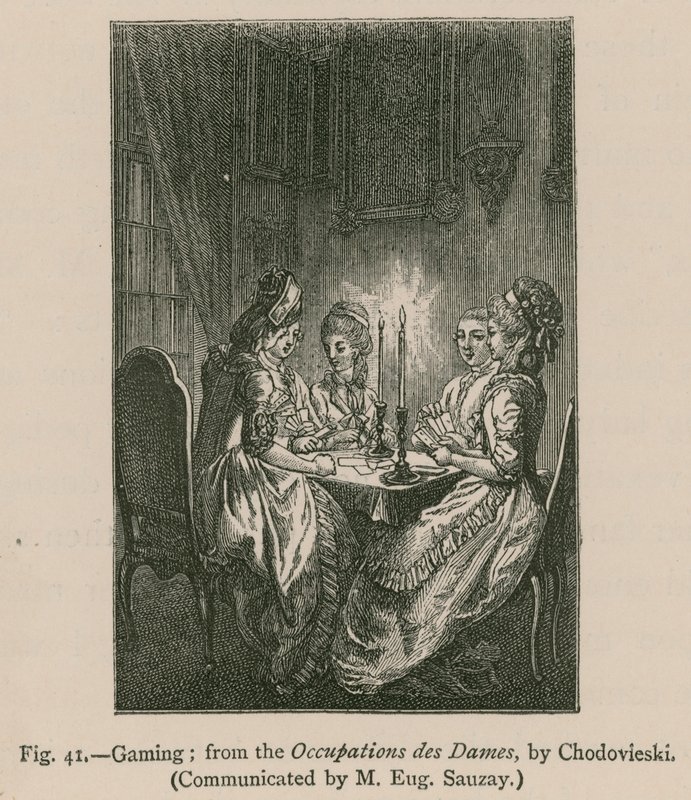 Jogos; das ocupações des Dames, por Chodovieski de French School