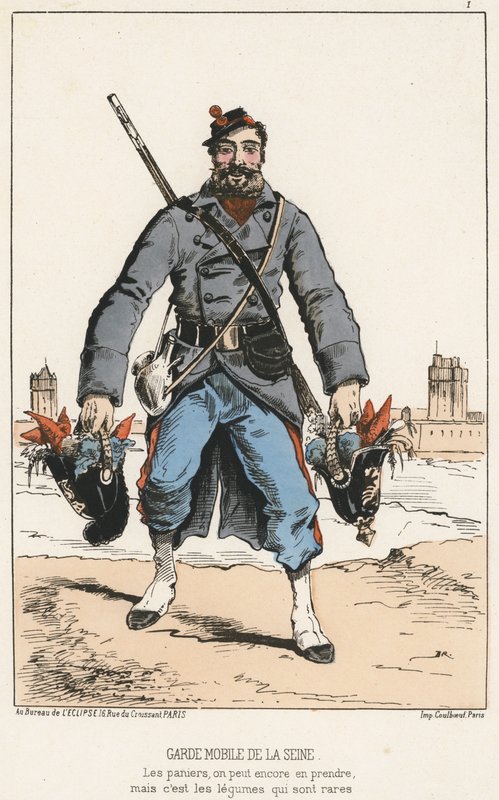 Garde Mobile de la Seine (gravação a cores) de French School