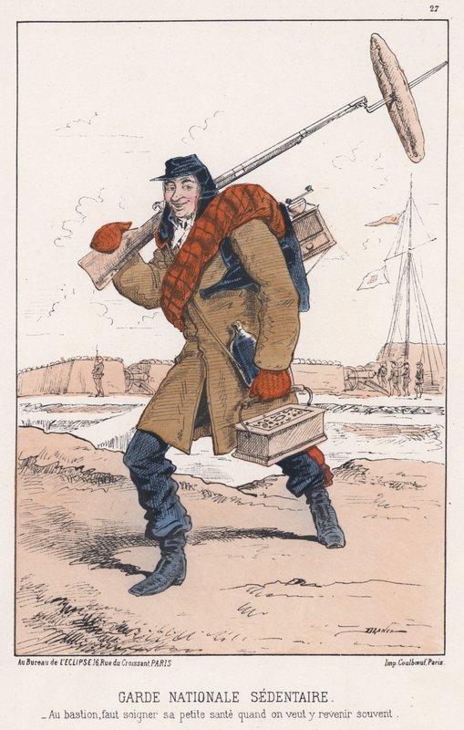 Garde Nationale Sedentaire (gravura a cores) de French School