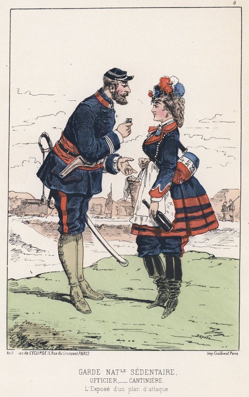 Garde Nationale Sedentaire (gravura a cores) de French School