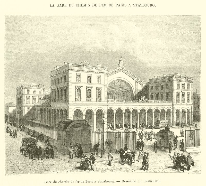 Estação ferroviária de Paris a Estrasburgo (gravura) de French School