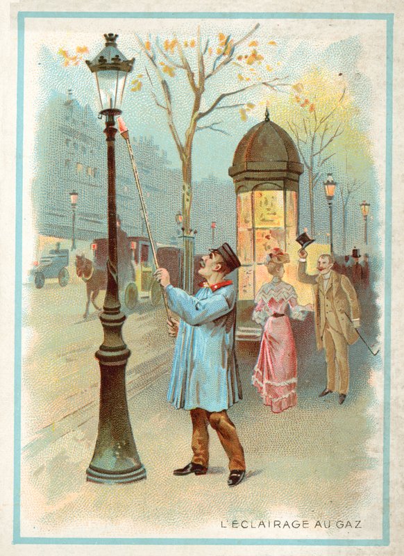 Iluminação a gás (chromolitho) de French School
